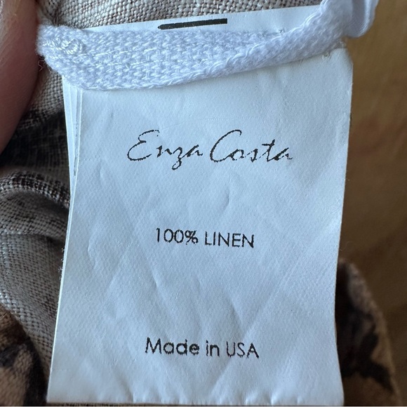 Enza Costa Snake Print Python Linen Pull On  Lightweight Tapered Pant - Picture 10 of 16